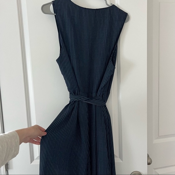 MOVING SALE! Lulus pin striped wrap dress hi low - Picture 6 of 8